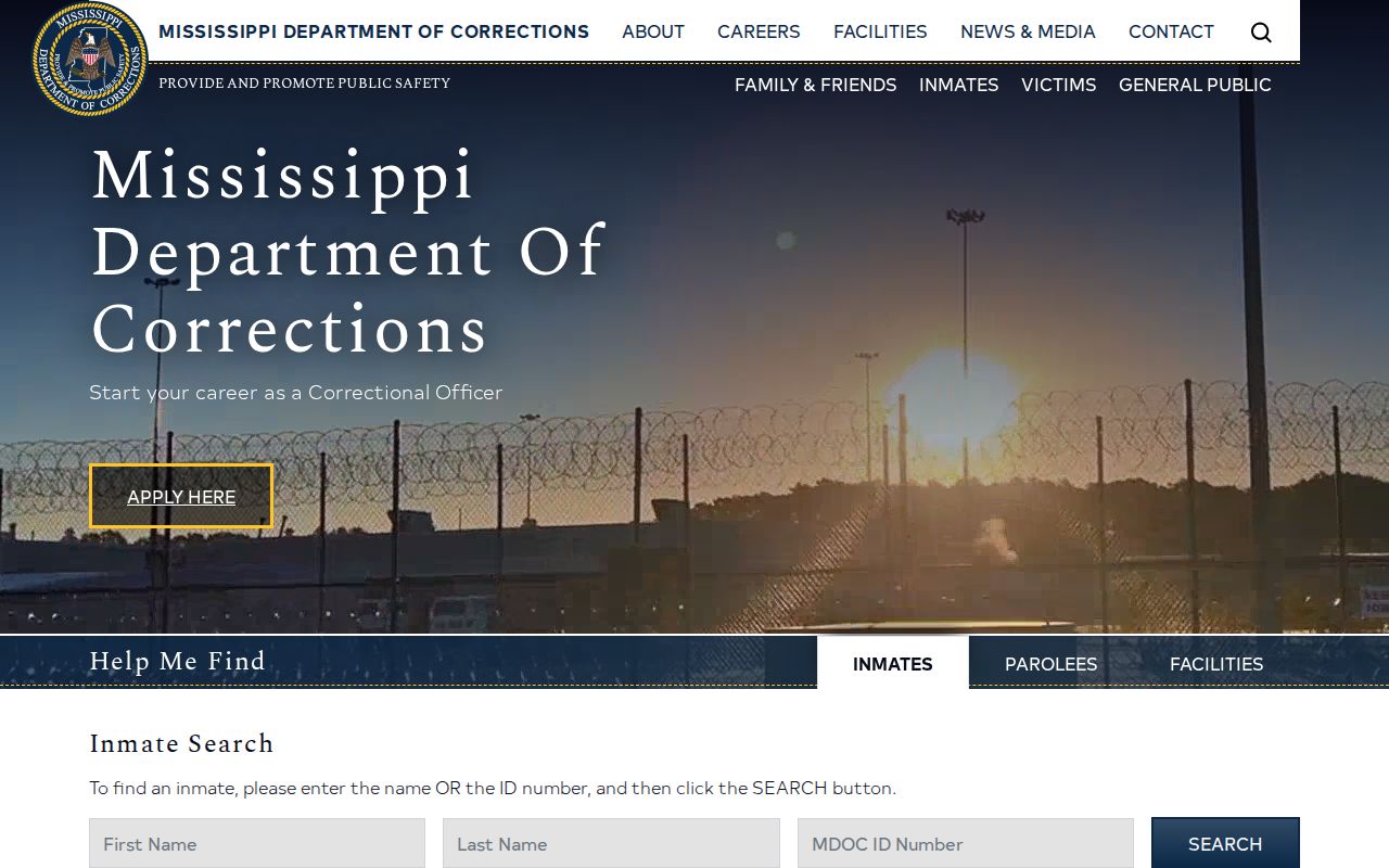 Humphreys County state custody record access through the Mississippi Department of Corrections